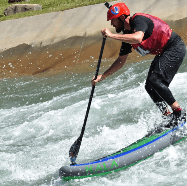 Whitewater park stand up paddleboard rapid