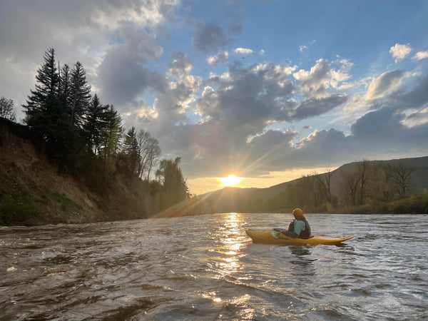 Paddling into the sunset