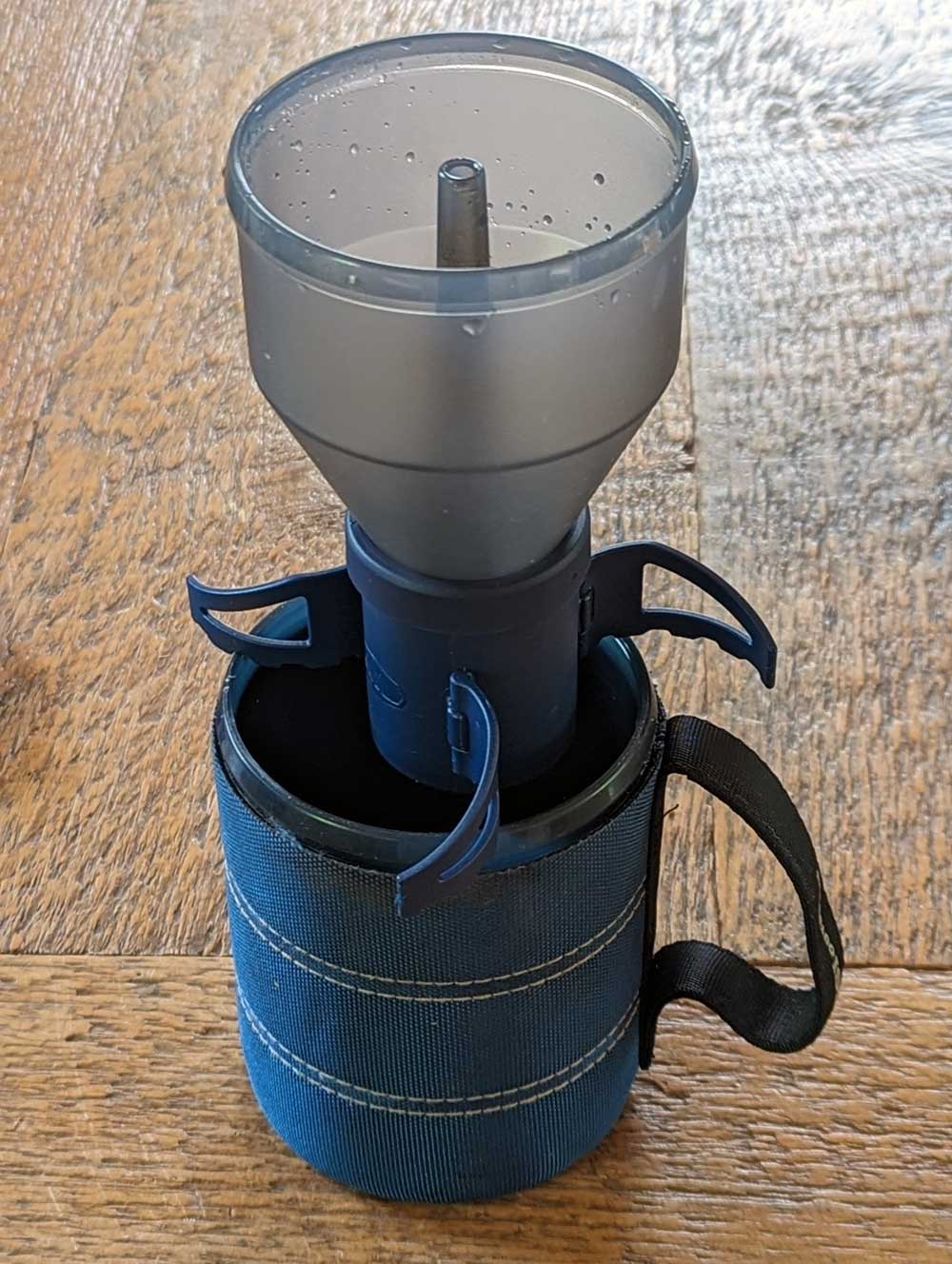 GSI Coffee Rocket assembled and sitting on a mug.